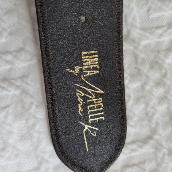 Women\'s Vintage Cinch Black Leather Belt Italian Designer Brand Linea Pelle Sz S main image 11